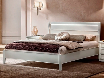 Akcija! Gulta Giotto Donatelo white wood 180x200 ar apgaismojumu